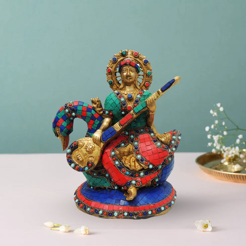 Brass Sharaswati Statue 7.016Kg